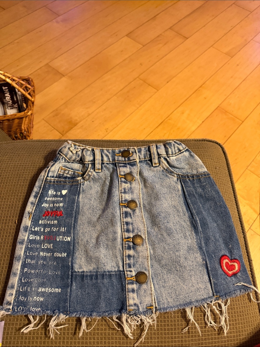 Desigual Light Blue Denim Skirt with Branded Buttons Girl 5/6